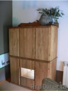 Living Room – Custom Designed and Built Cabinet of Aged Oak